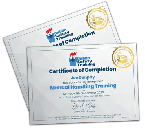 manual handling certificate dst